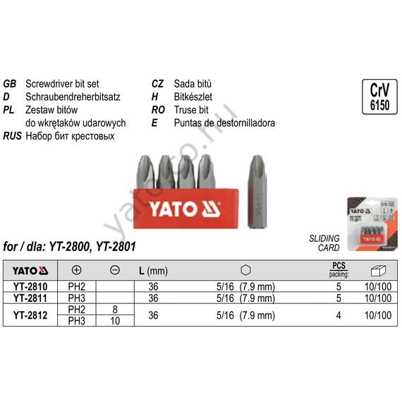 BIT KLT. 5/16" ÜTVECSAV. 5r. PH2X36