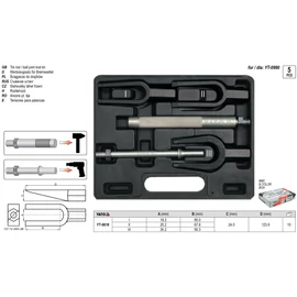 YATO gömbfej kiütő villa készlet 5 részes