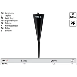 Műanyag tölcsér átmérő 120mm