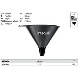 Műanyag tölcsér átmérő 135mm