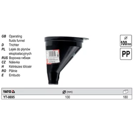 Kétrészes tölcsér 100mm