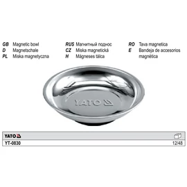 YATO mágneses csavartartó tálca, 150mm Ø