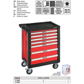 YATO 6 fiókos profi szerszámoskocsi, 957x766x465 mm