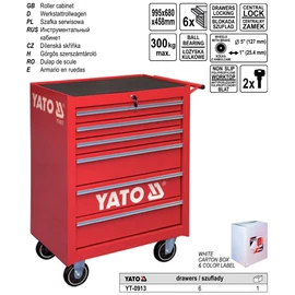 YATO 6 fiókos szerszámoskocsi, 995x680x458 mm