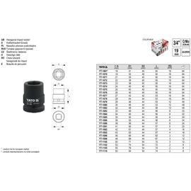 Hatszőgű rátét 3/4" 42mm