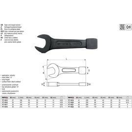 ÜTŐKULCS 50mm L=280mm
