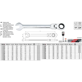 Csillag-villás kulcs 13 mm csuklós racsnis CrV YATO