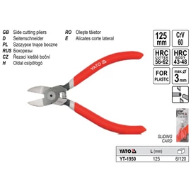 YATO Oldalcsípő fogó műanyaghoz 125 mm