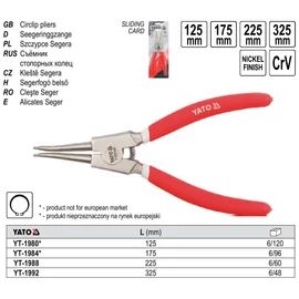 Seegerfogó külső, egyenes, 225 mm