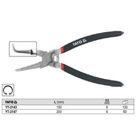 Seegerfogó belső, hajlított, 150 mm