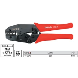 YATO Blankoló fogó ø 1,5-10,0 mm2/220 mm