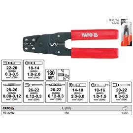 YATO Krimpelő fogó ø 0,08 mm-6,0 mm/180 mm
