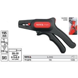 YATO Blankoló fogó ø 0,5-6,0 mm2/195 mm, automata