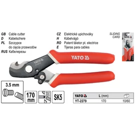 YATO Kábelvágó fogó ø 10,5 mm/170 mm