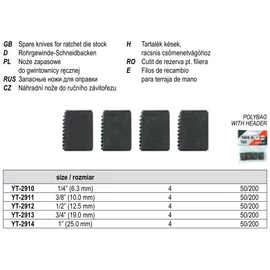 Tartalék kések, racsnis csőmenetvágóhoz 4db 1/2"