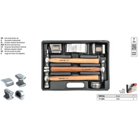 YATO Karosszériás kalapács és egyengető készlet, 7 részes