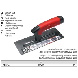 GLETTVAS INOX 200X 80