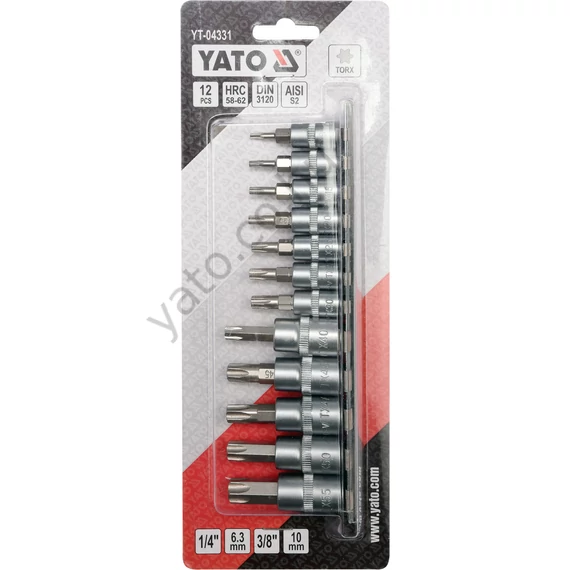 TORXKULCS Klt. 1/4" 3/8" 12r.