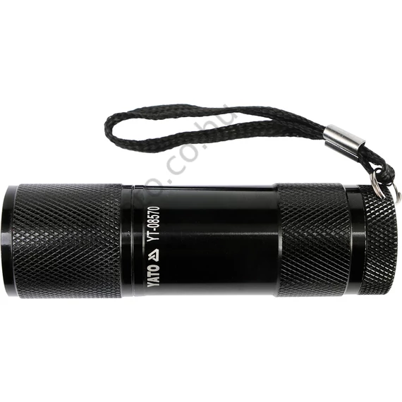 ALUMINIUM LED LÁMPA, 9 LED, FEKETE