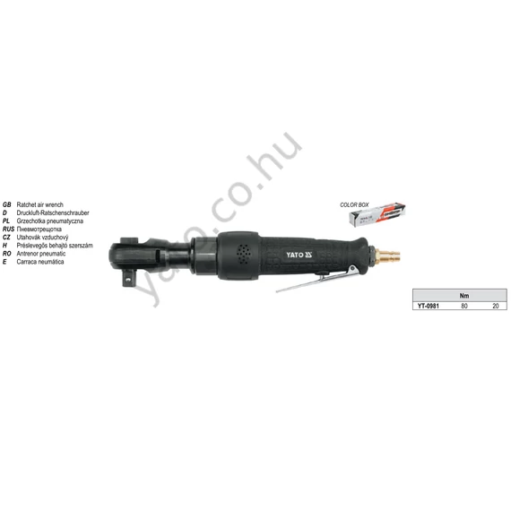 RACSNIS HAJTÓKAR PNEU. 1/2" 80Nm