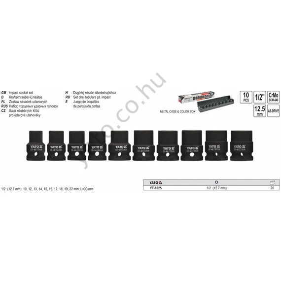 DUGÓKULCS KLT. 1/2" GÉPI 10-22