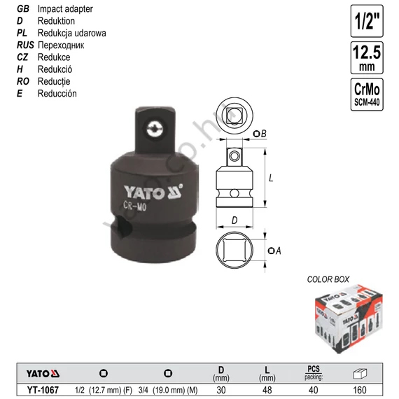 ADAPTER 1/2"-3/4"