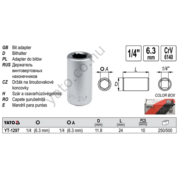 ADAPTER 1/4" BITHEZ