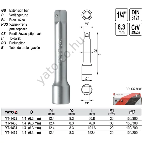 TOLDÓSZÁR 1/4" 102mm