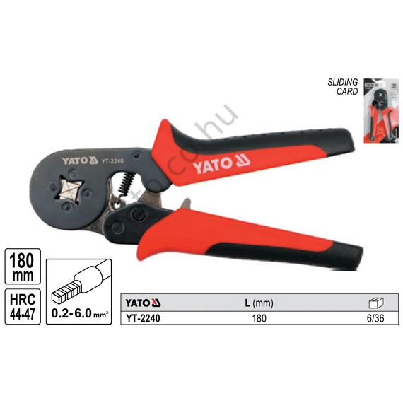 YATO Krimpelő fogó ø 0,2-0,6 mm2/180 mm