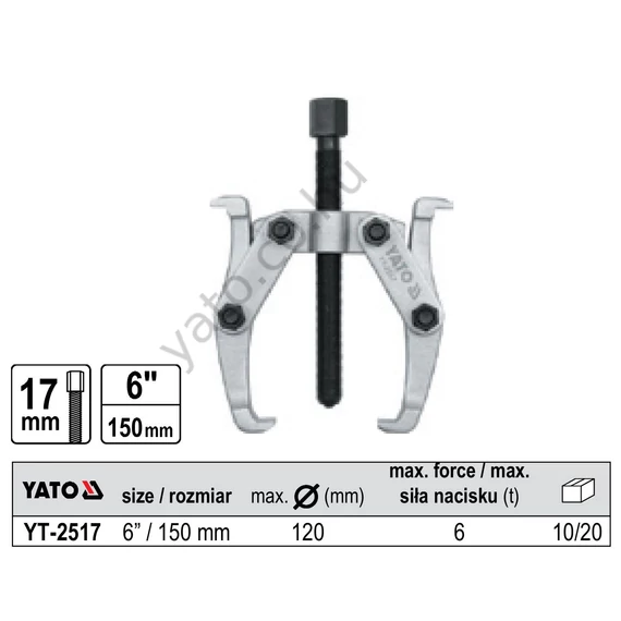 Csapágylehúzó 2 körmös 6"/150 mm YATO