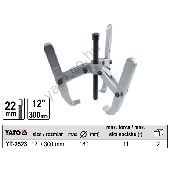 Csapágylehúzó 3 körmös,300 mm CrV YATO