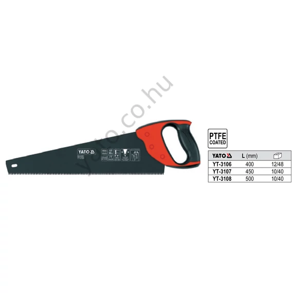 YATO Rókafarkú fűrész 450 mm, teflon bevonattal 3 élű