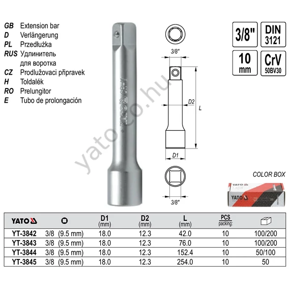 TOLDÓSZÁR 3/8"  42mm
