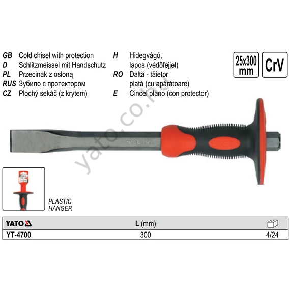 FALVÉSŐ KÉZVÉDŐVEL 300mm LAPOS