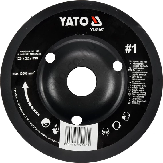 TAPERED RASP DISC 125MM NO1