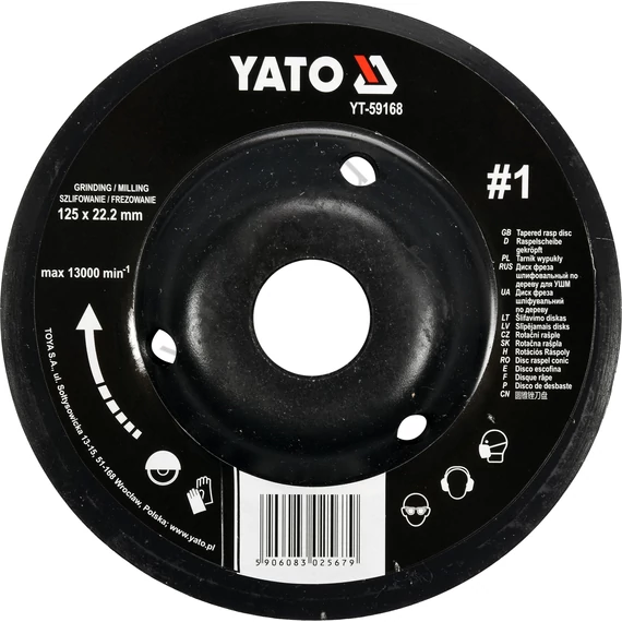 TAPERED RASP DISC 125MM NO1