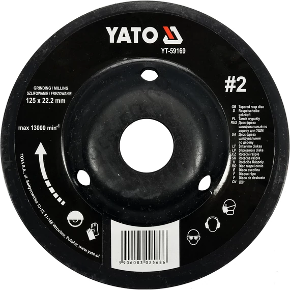 TAPERED RASP DISC 125MM NO2