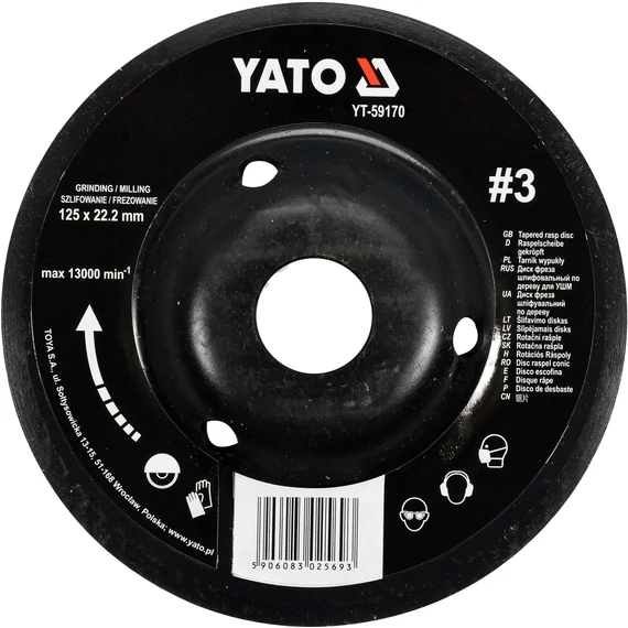 TAPERED RASP DISC 125MM NO3