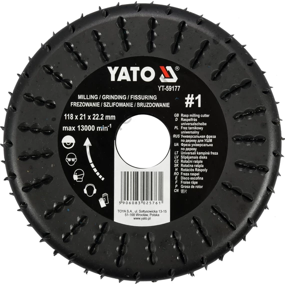 Ráspolyos vágótárcsa 118 mm  YT-59177
