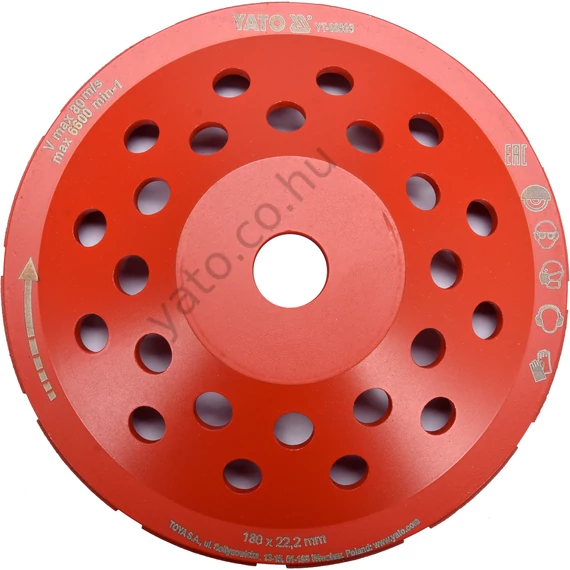 Gyémánt fazékkorong 180 mm M14  YT-60323
