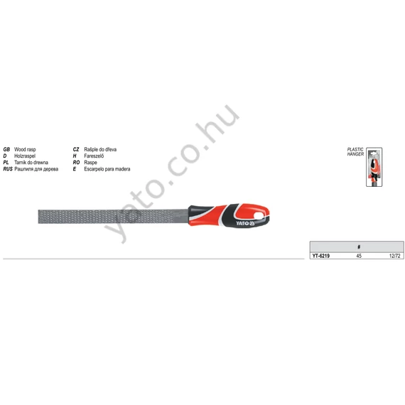 Ráspoly lapos 250 mm YATO