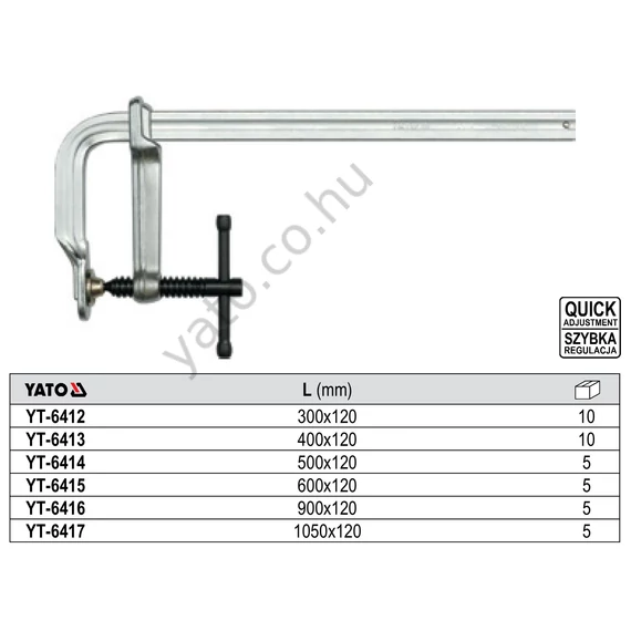 Yato asztalos szorító 300 x 120 mm
