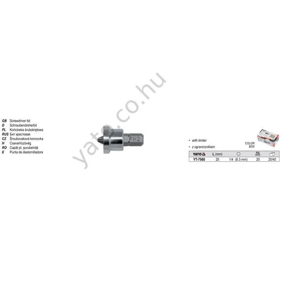 BIT PH2   L=25mm 1/4"